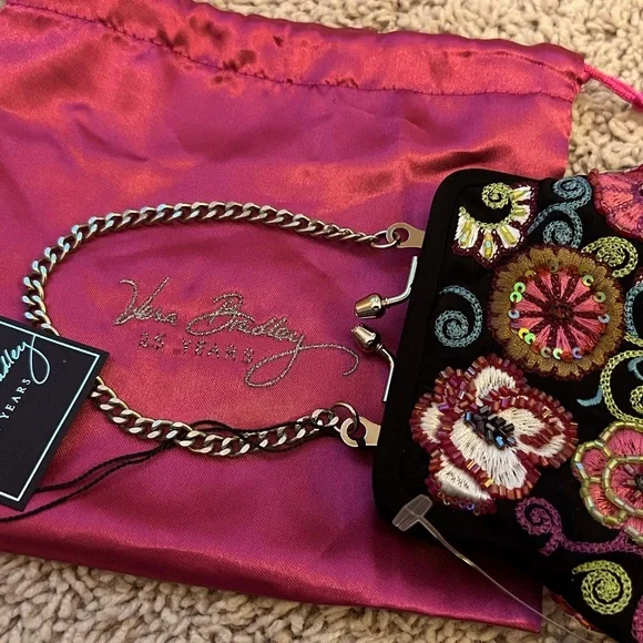 Vera Bradley beaded clutch bag w satin cover bag - Picture 6 of 6